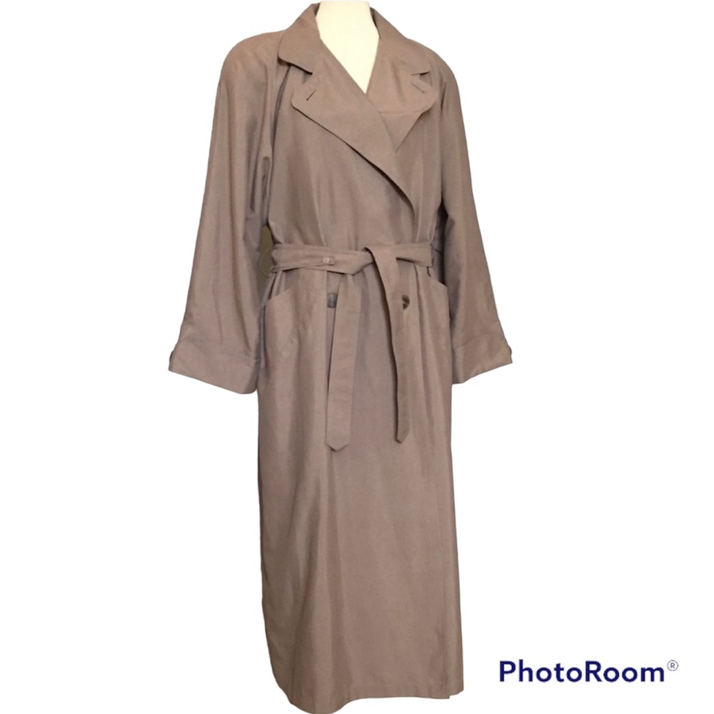 Towne by London Fog Tan Women’s Trench Coat 16R Plus Neutral Maxi
